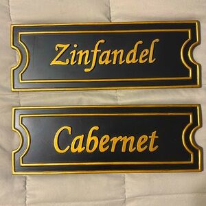 Wine Signs 🍷”Cabernet” & “Zinfandel” Wine Cellar Wall Plaque Design